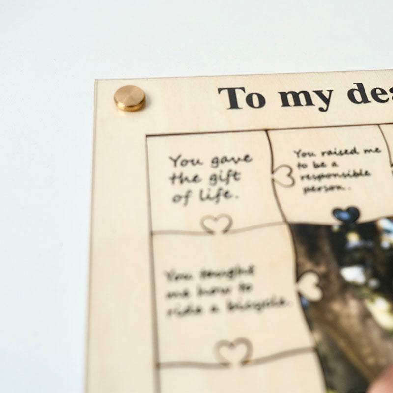 12 Reasons Why I Love You Wooden Puzzle Piece Collage - Personalized Frame