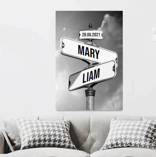 (test)Personalized Canvas Vintage Street Sign for couples
