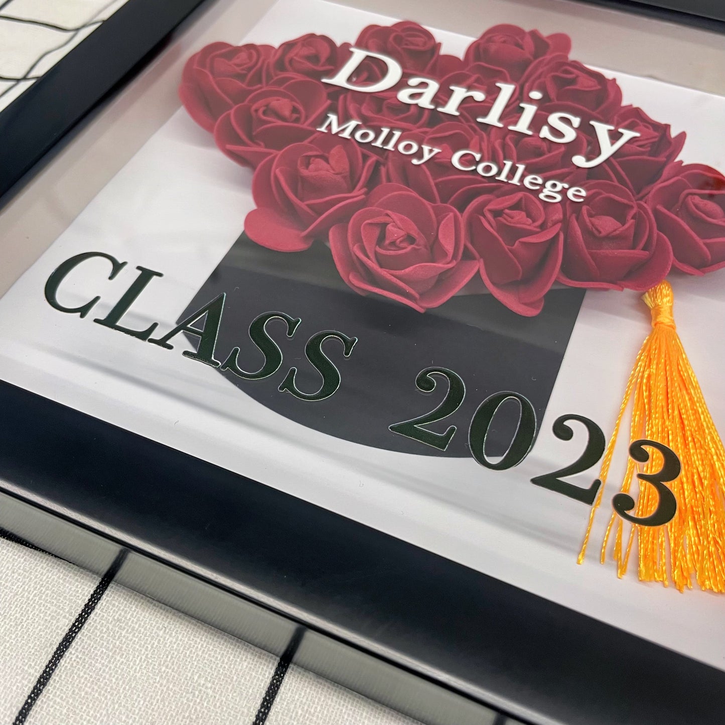 Graduation season flower shadow box
