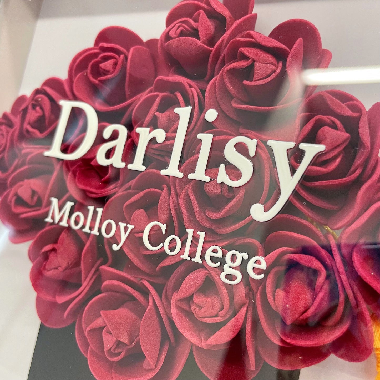 Graduation season flower shadow box