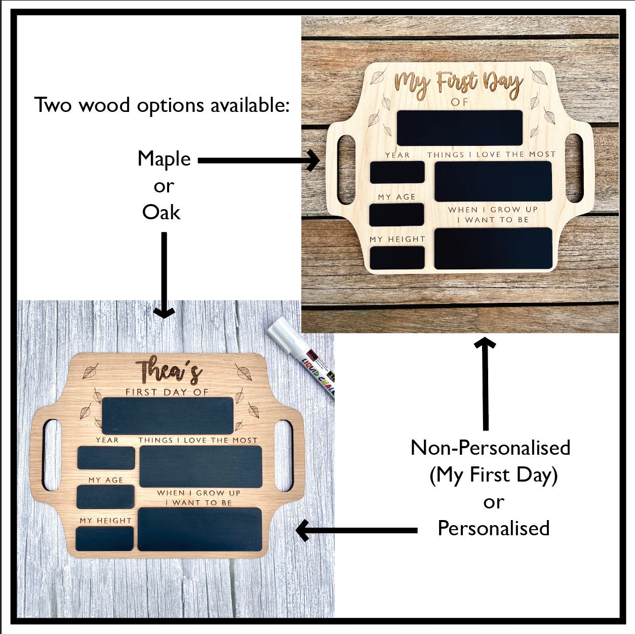 50% OFF❤️First Day of School Sign - Reusable Memory Photo Board with handles