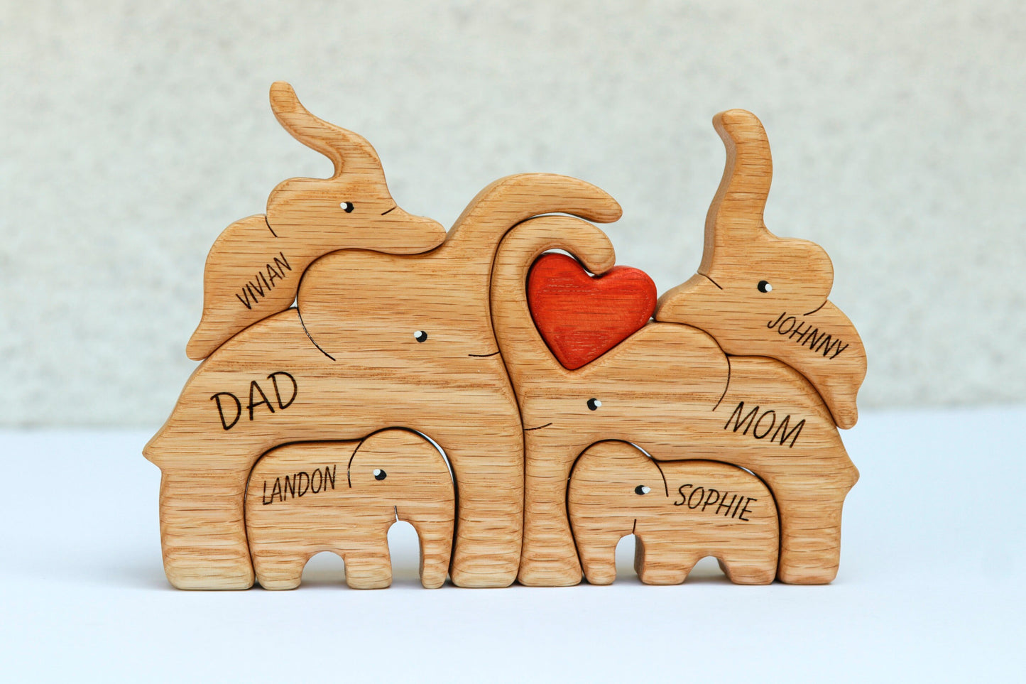 Wooden Elephant Family Puzzle