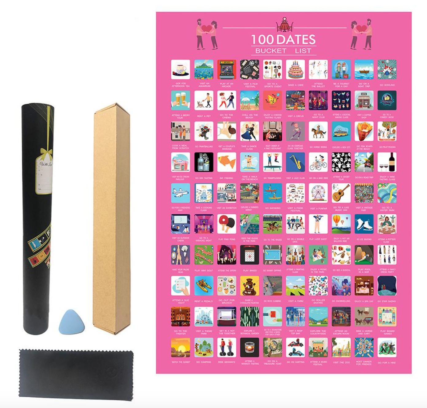 100 Dates Scratch-Off Poster(buy 2 free shipping🔥)