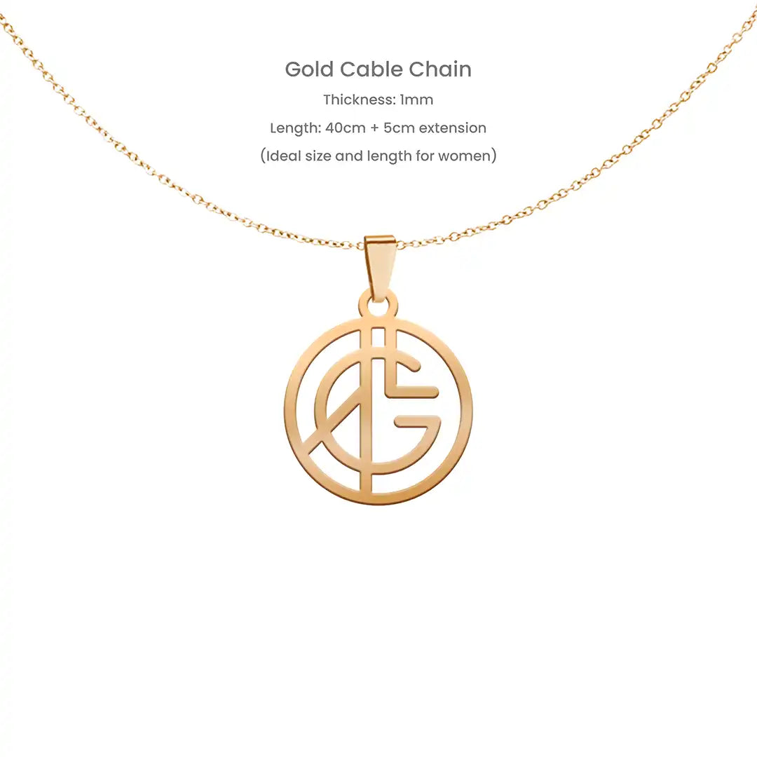 Personalized Name Monogram Necklace, Unique Design Name Logo Necklace