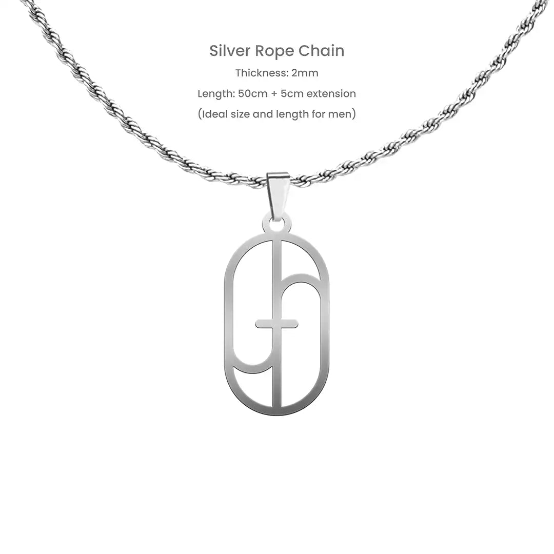 Personalized Name Monogram Necklace, Unique Design Name Logo Necklace