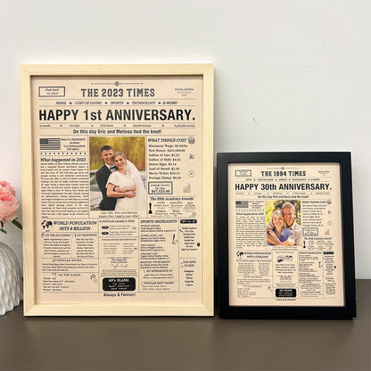 50%OFF⭐️Personalized Birthday & Anniversary Newspaper Poster Frame
