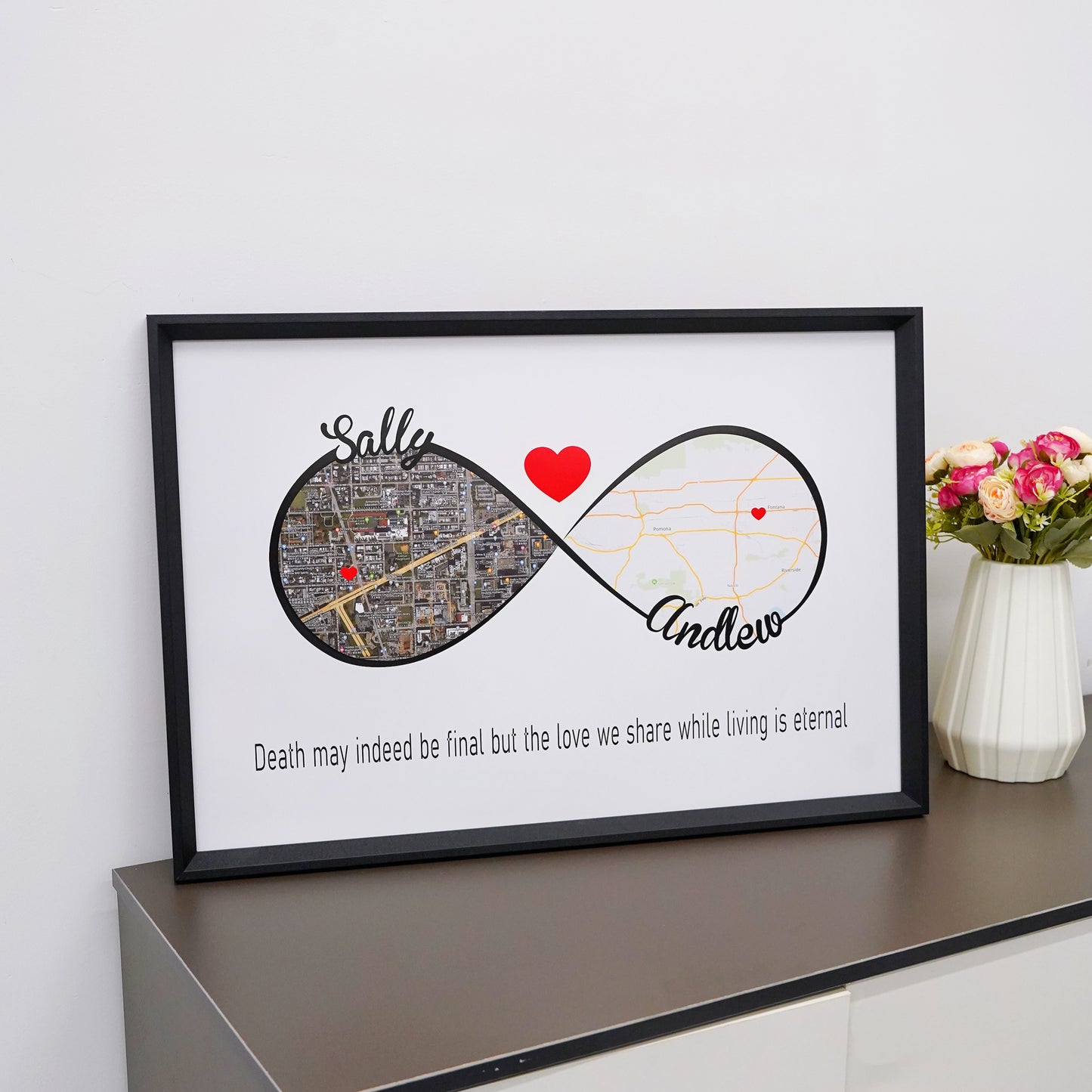 Meaningful Valentines Day Gift For Lover-Custom Infinity Symbol Patterns-Maps