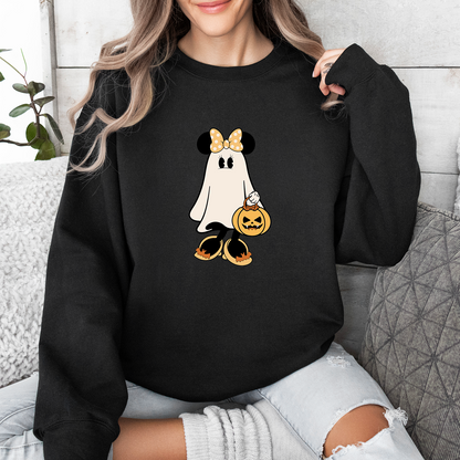 Retro Cute Mouse Halloween Couple Sweatshirt, Gift Shirts For Couple