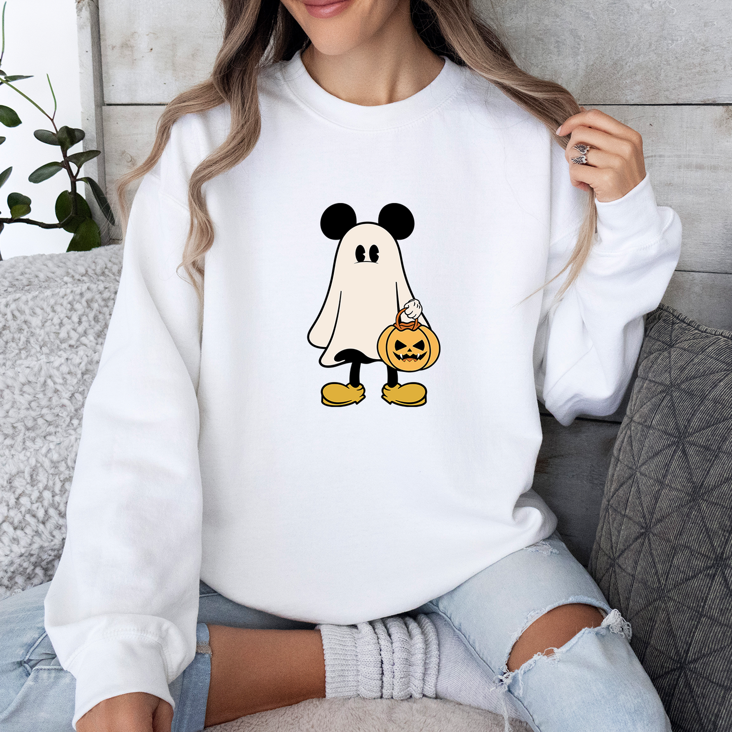 Retro Cute Mouse Halloween Couple Sweatshirt, Gift Shirts For Couple