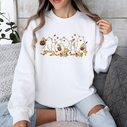 Retro Bear Ghost Halloween Sweatshirt, Cute Fall Shirt