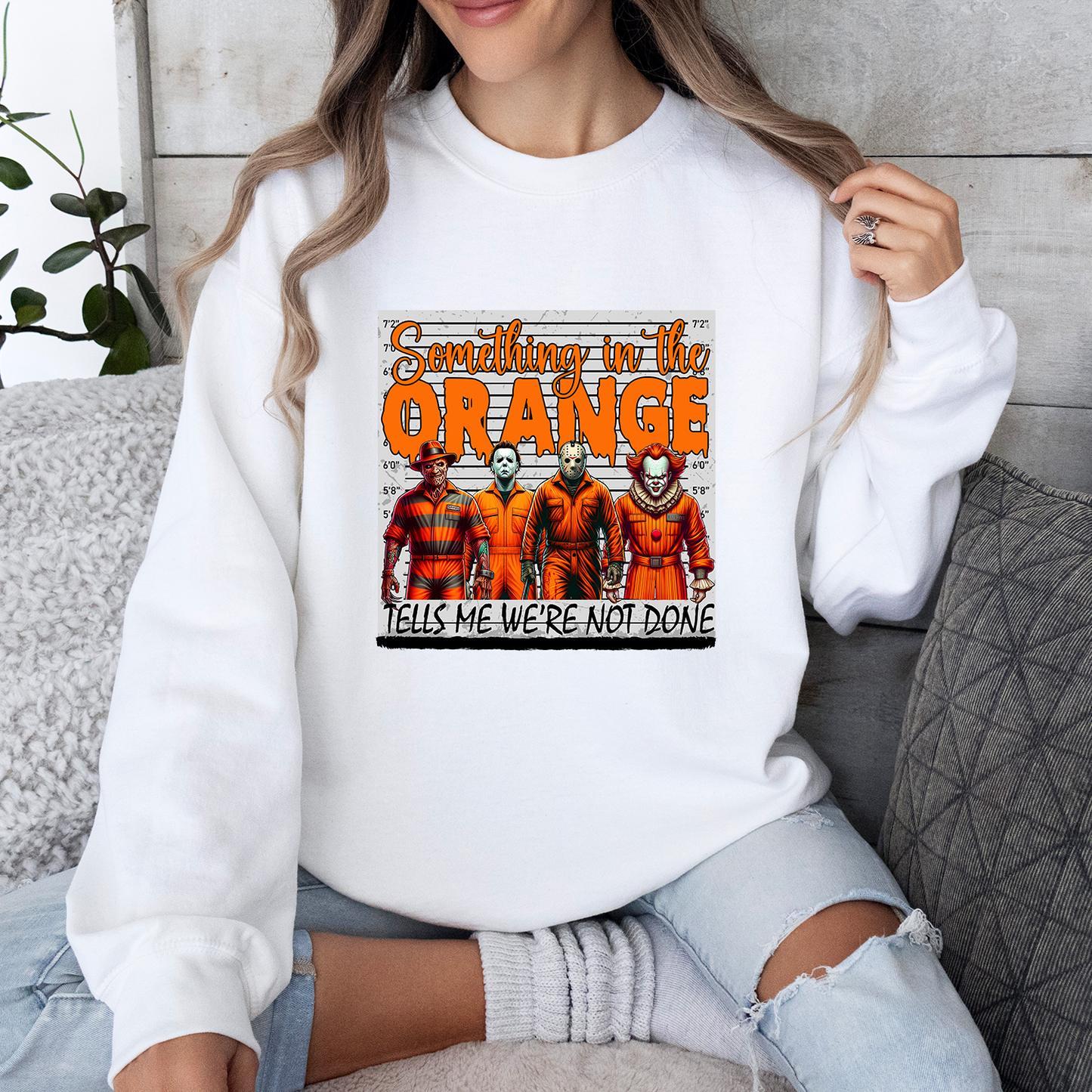 Halloween Scary Movie Thug Life Sweatshirt, Something In The Orange