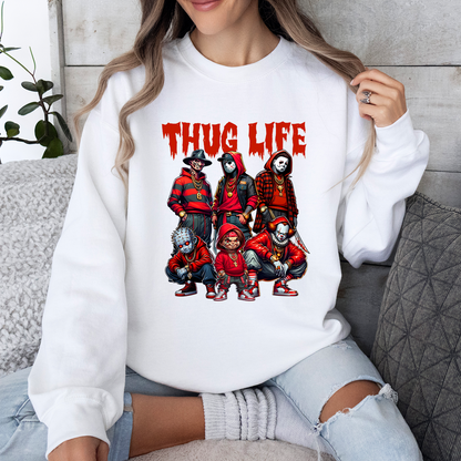 Halloween Friends Horror Characters Thug Life Sweatshirt