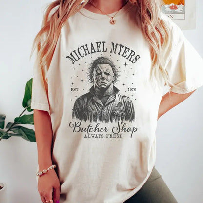 Halloween Horror Character Shirt, Butcher Shop Halloween Characters Shirt