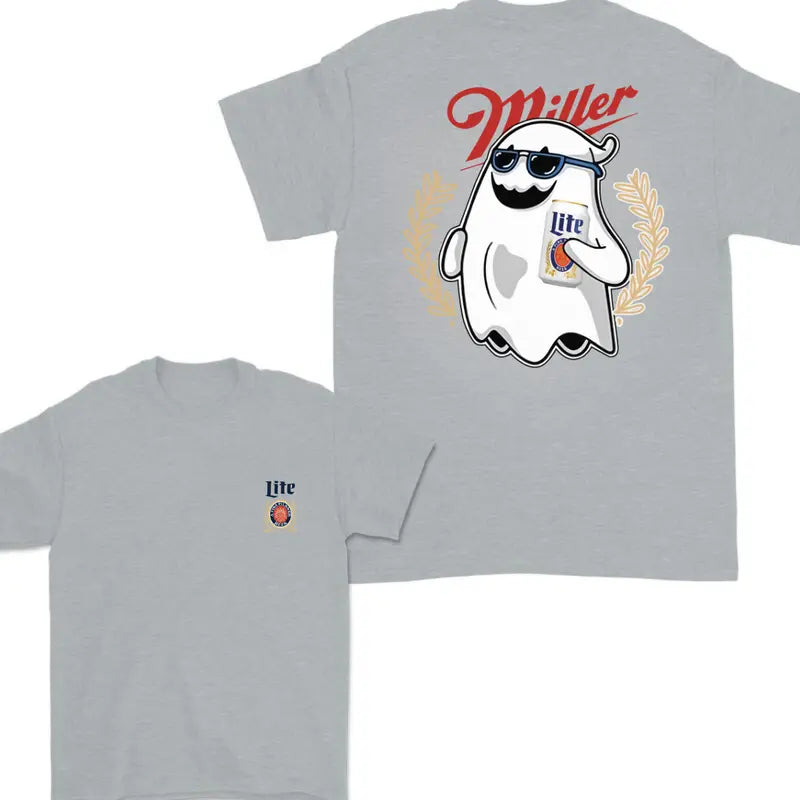 Miler Lite Ghost Halloween 2 Sided Shirt, Halloween Trendy Shirt