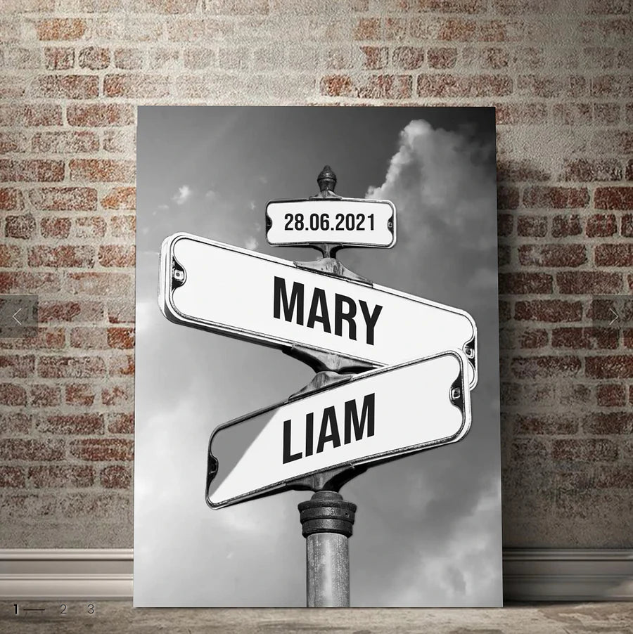 (test)Personalized Canvas Vintage Street Sign for couples