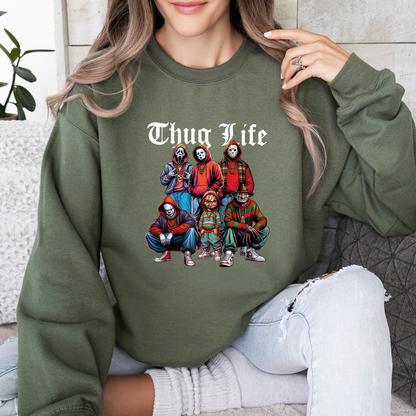 Halloween Horror Characters Thug Life Sweatshirt