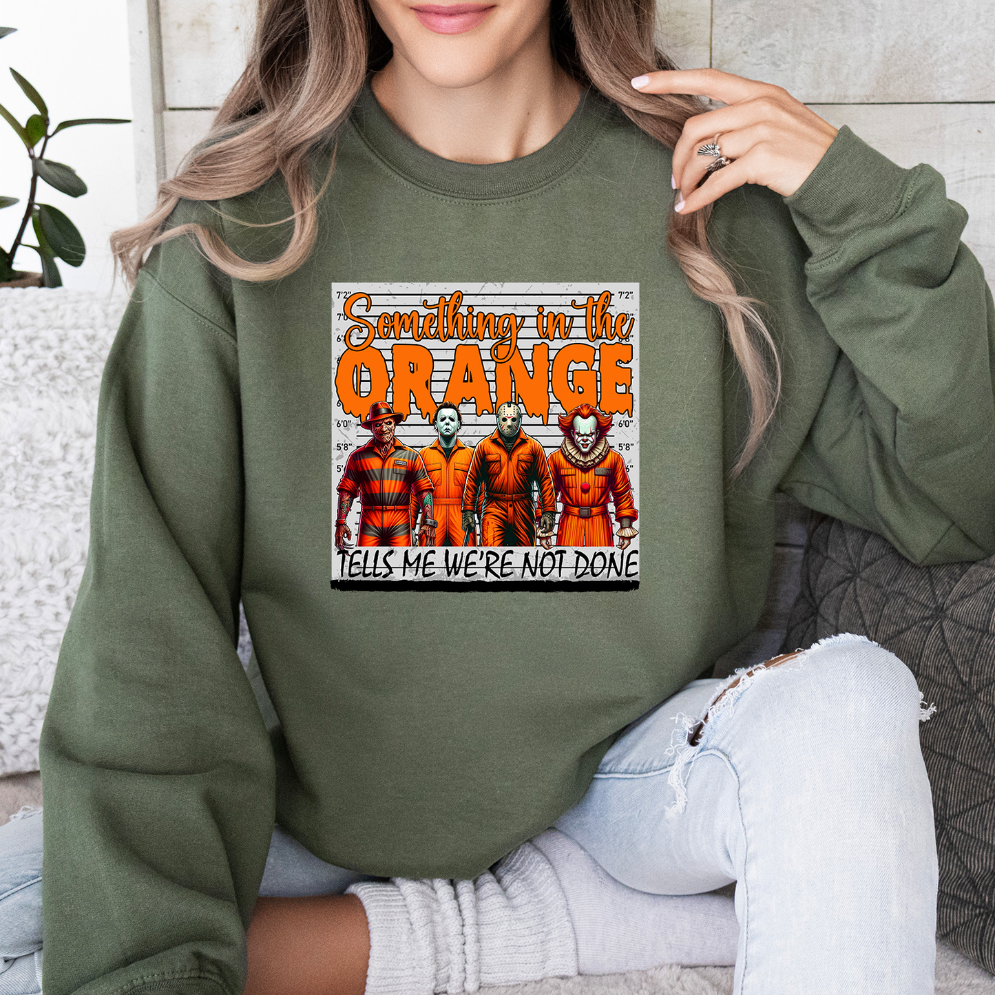 Halloween Scary Movie Thug Life Sweatshirt, Something In The Orange