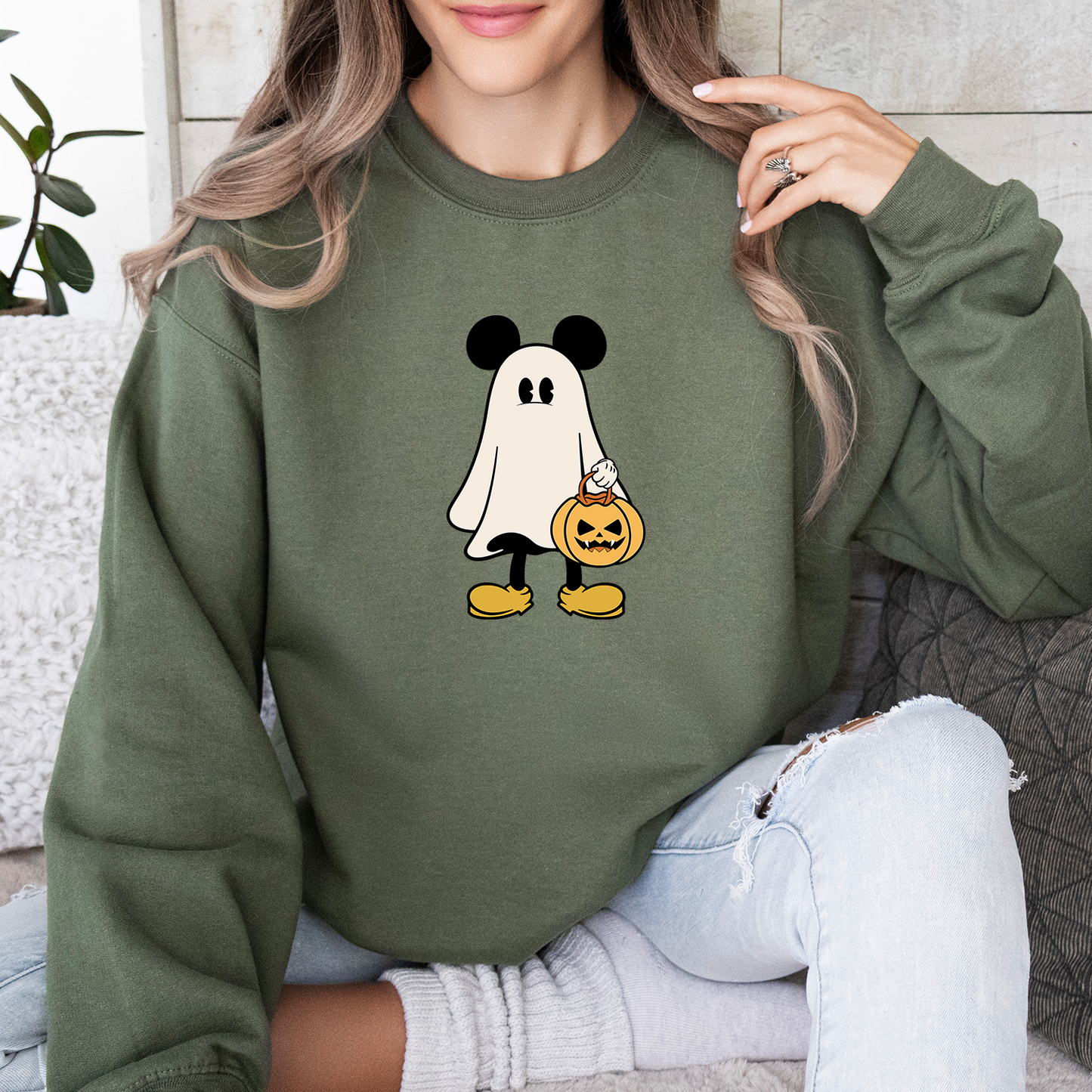 Retro Cute Mouse Halloween Couple Sweatshirt, Gift Shirts For Couple