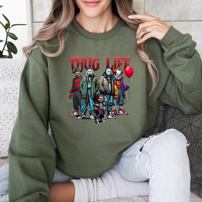 Halloween Horror Character Daily Life Sweatshirt, Horror Movie Sweatshirt