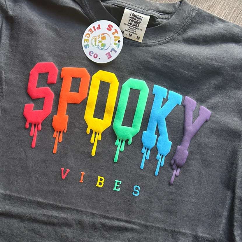 Mycustore ”Spooky Vibes“ Halloween Hoodie,Halloween Spooky Vibes Casual T-Shirt