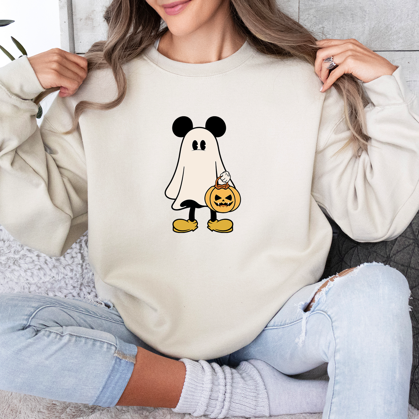 Retro Cute Mouse Halloween Couple Sweatshirt, Gift Shirts For Couple