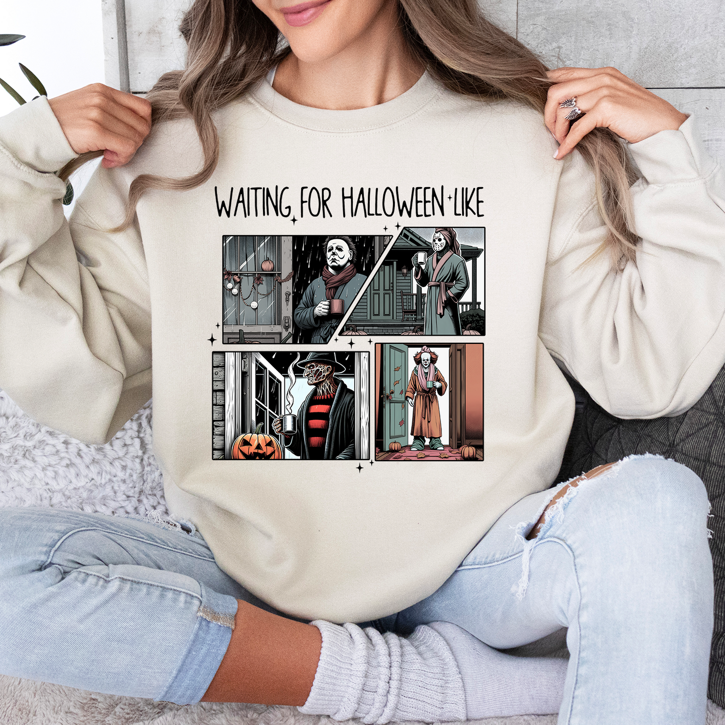 "WAITING FOR HALLOWEEN,LIKE" Shirt For Halloween Day