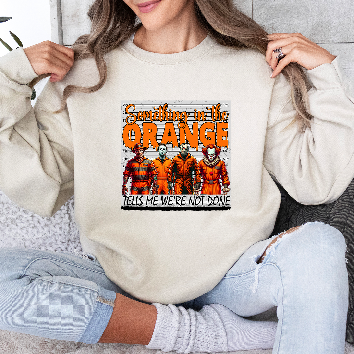 Halloween Scary Movie Thug Life Sweatshirt, Something In The Orange