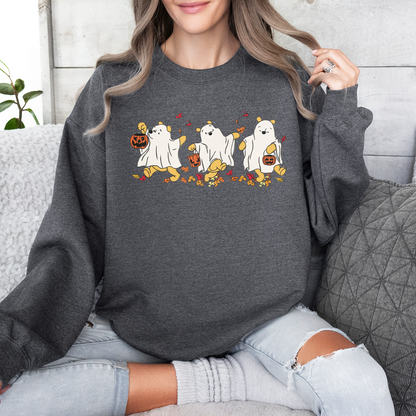 Retro Bear Ghost Halloween Sweatshirt, Cute Fall Shirt