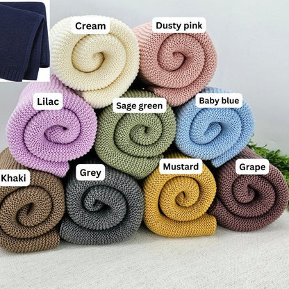 Personalized Custom Baby Blanket,Soft Breathable Cotton Knit🔥Hot Sale🔥