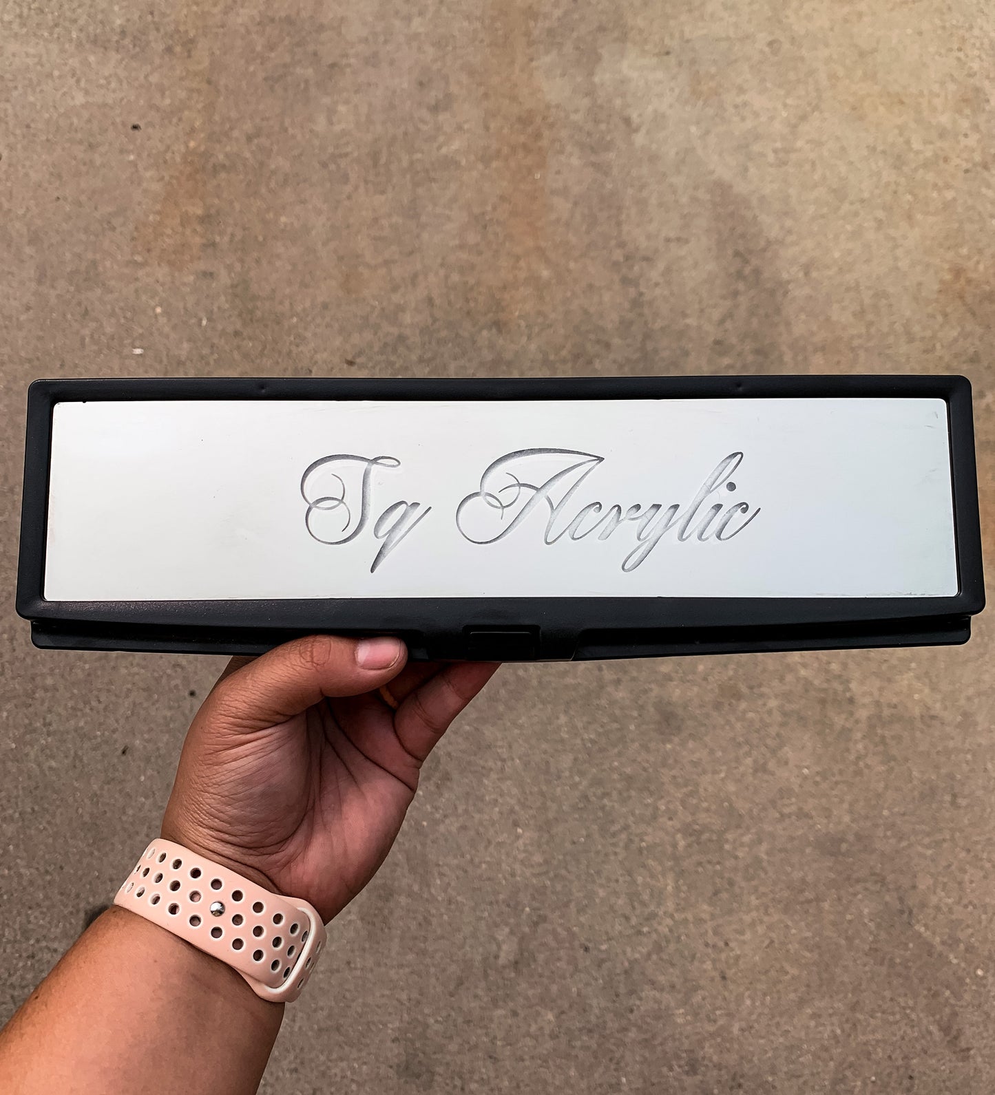 Infinity engraved light up broadway mirror for car