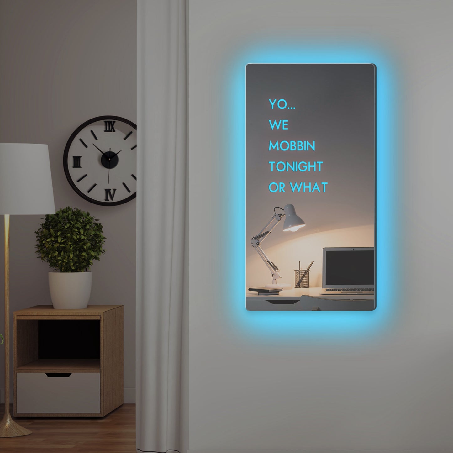 Personalized Affirmation Mirror Custom Text Mirror-LED Light Up Mirror