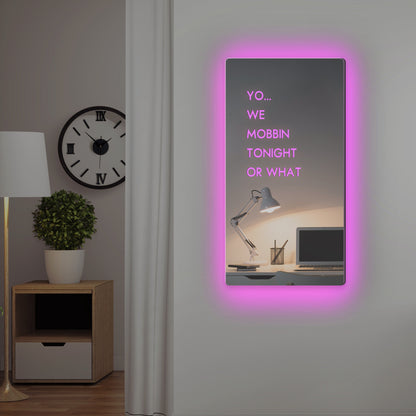 Personalized Affirmation Mirror Custom Text Mirror-LED Light Up Mirror