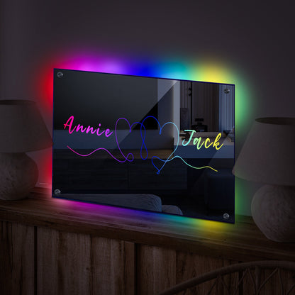 Personalized Name Mirror, Custom Mirror Neon Sign, Personalize Light up Mirror