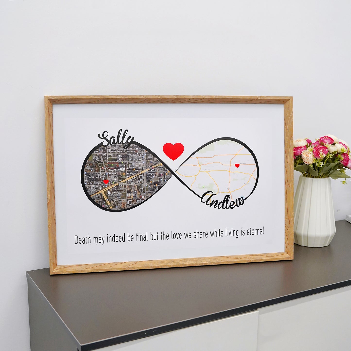 Meaningful Valentines Day Gift For Lover-Custom Infinity Symbol Patterns-Maps