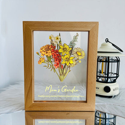 50%OFF⭐️Personalized Birth flower Bouquet Names LED Light