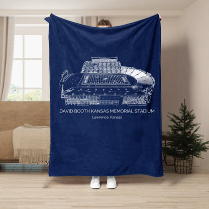 David Booth Kansas Memorial Stadium - Kansas Jayhawks football,College Football Blanket