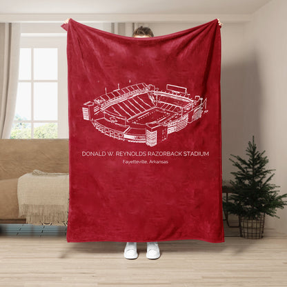 Donald W. Reynolds Razorback Stadium - Arkansas Razorbacks football,College Football Blanket