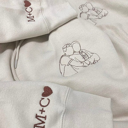 Custom Embroidered Line Drawing Hoodie(buy 2 free shipping❤️)