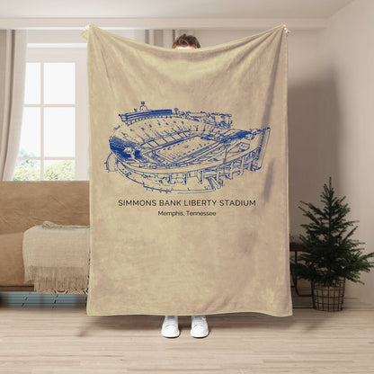 Simmons Bank Liberty Stadium- Memphis Tigers football,College Football Blanket