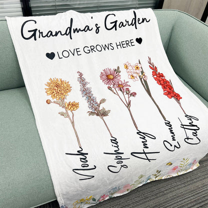 🌹Mama's Garden is Her Children Customized Blanket