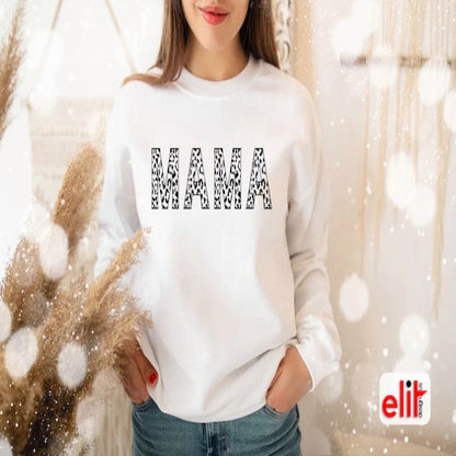 Leopard Print Mama Sweatshirt,Gifts for Mom