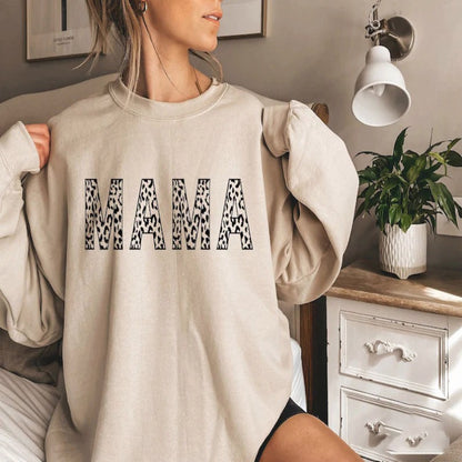 Leopard Print Mama Sweatshirt,Gifts for Mom
