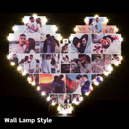 50%OFF⭐️Custom Heart Shape Photo Collage Lamp with Your Photos