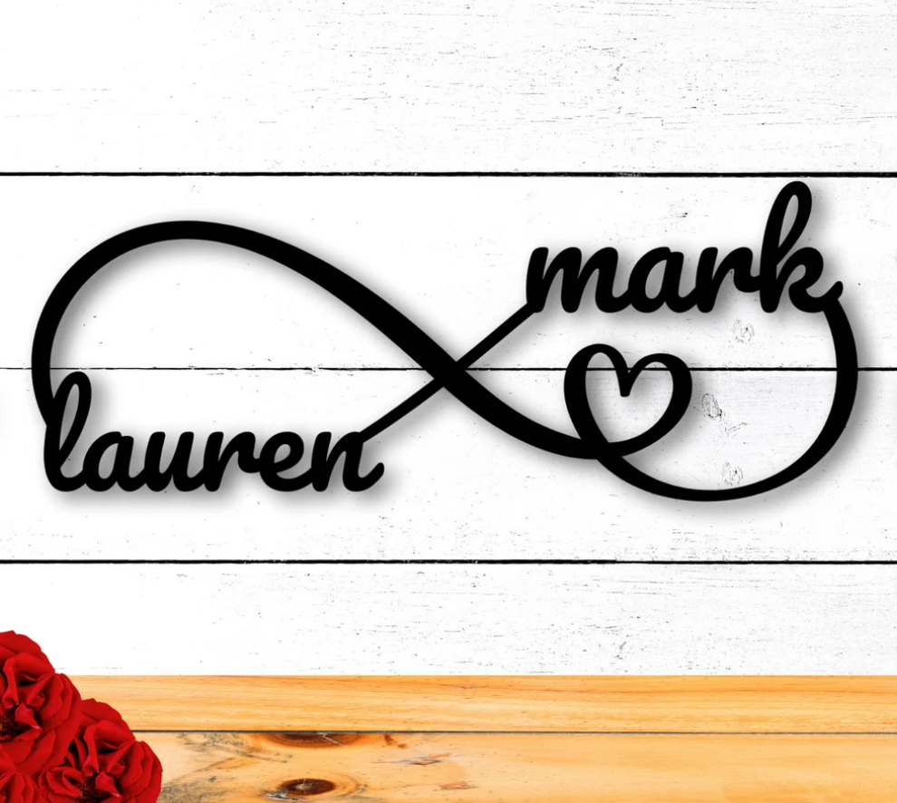 Infinity Couples Monogram Metal Sign